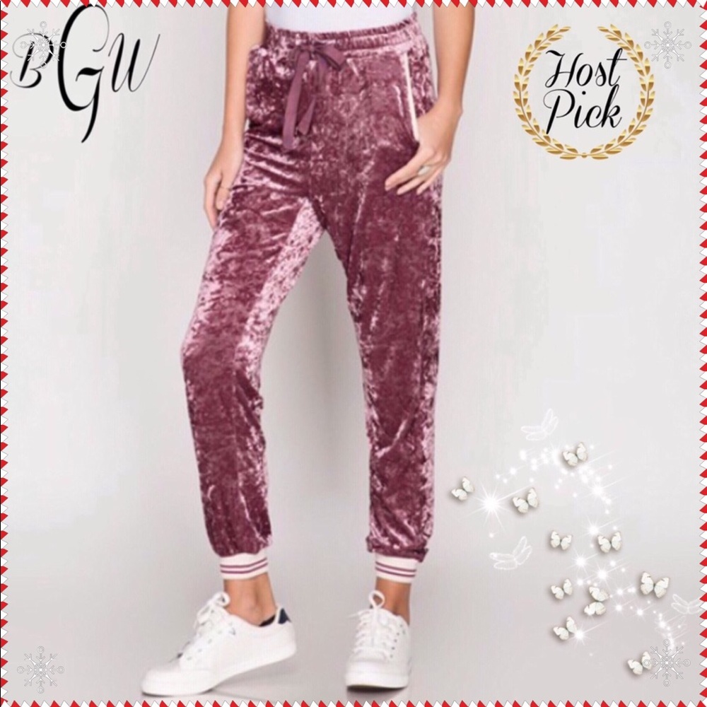 🆕5⭐️🎉HP🎉Gorgeous Velvet Joggers - Picture 2 of 6